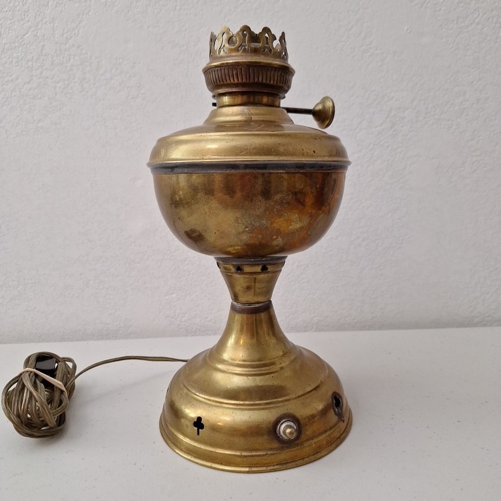 Vintage Otto Muller 1880 Russian Kerosene Oil Lamp -‎ Brass Antique Miracle Lamp